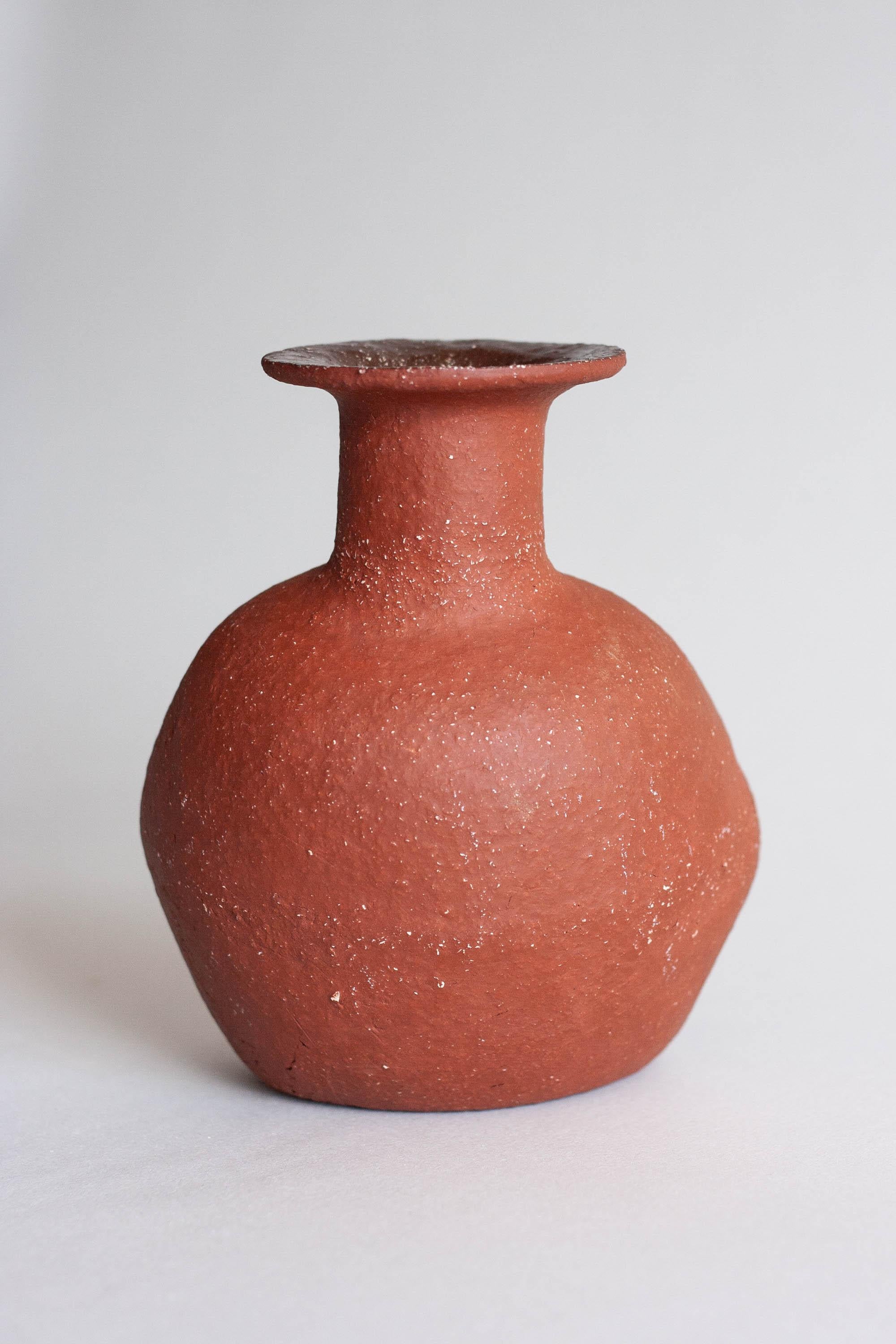 Under The Heater Decorative Ceramic Vase by Lillian Tørlen
Unique Piece.
Dimensions: D 14,5 x W 16 x H 19 cm. 
Materials: Ceramic. 

The exhibition Levels of Attachment and Belonging consists of a series of ceramic vases pressed, squeezed, and