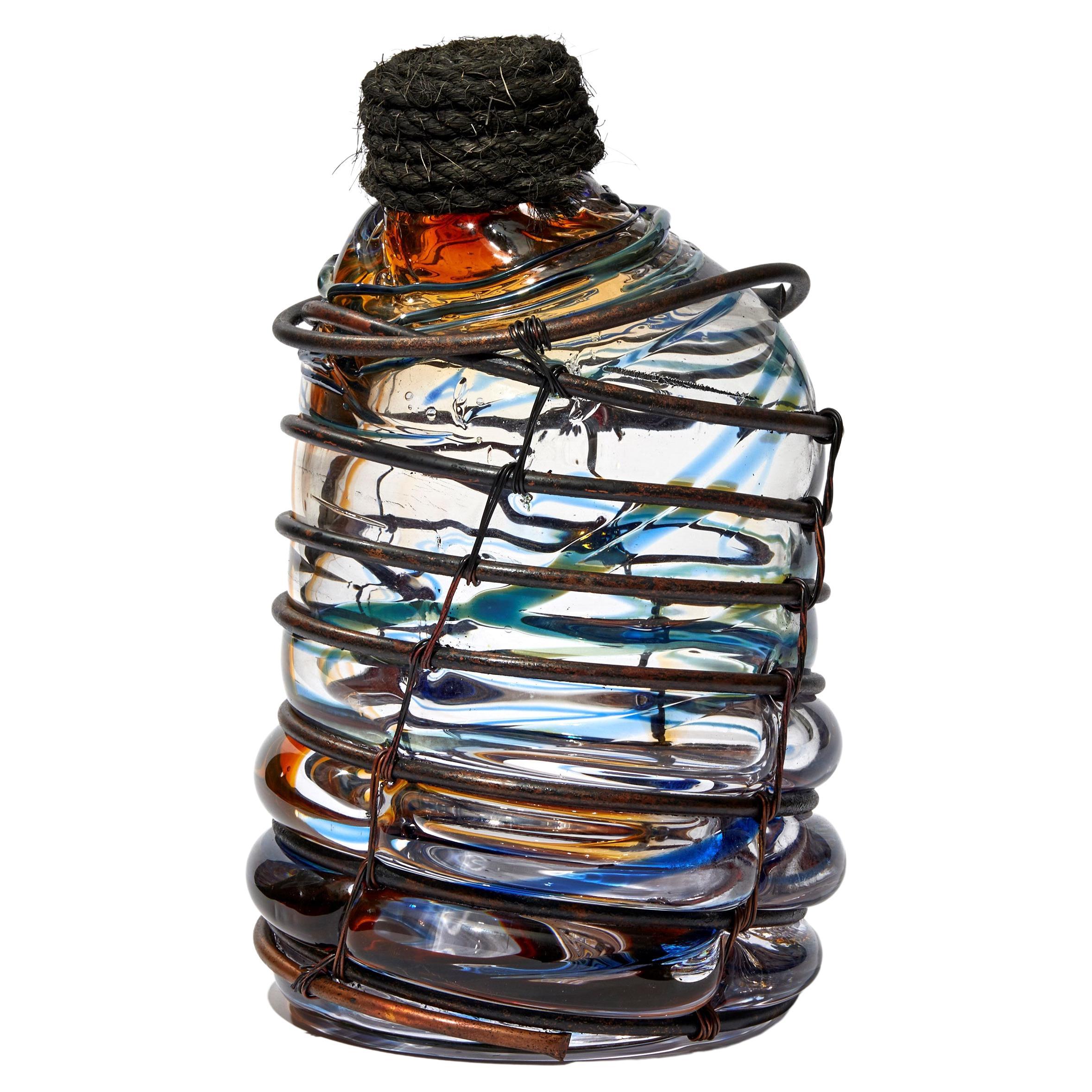 Under the Influence VIII, a Unique Glass, Copper & Rope Sculpture by Chris Day For Sale