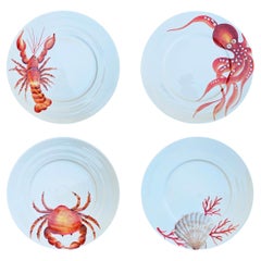 Under The Sea - Menagerie D’Été Hand-Painted Ceramic Salad Plate (Set of 4)