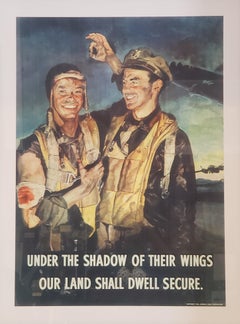 Affiche de la Seconde Guerre mondiale « Under the Shadow of Their Wings, Our Lands Shall Dwell Secure » (Dans l'ombre de leurs ailes, nos terres s'emboîtent)