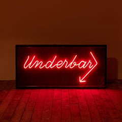 'Underbar' Neon Sign Reclaimed from Hardy's, Marylebone, London