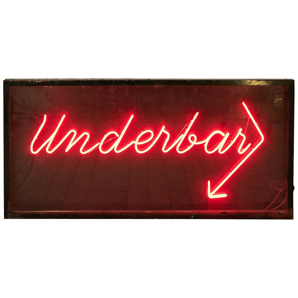 'Underbar' Neon Sign Reclaimed from Hardy's, Marylebone, London