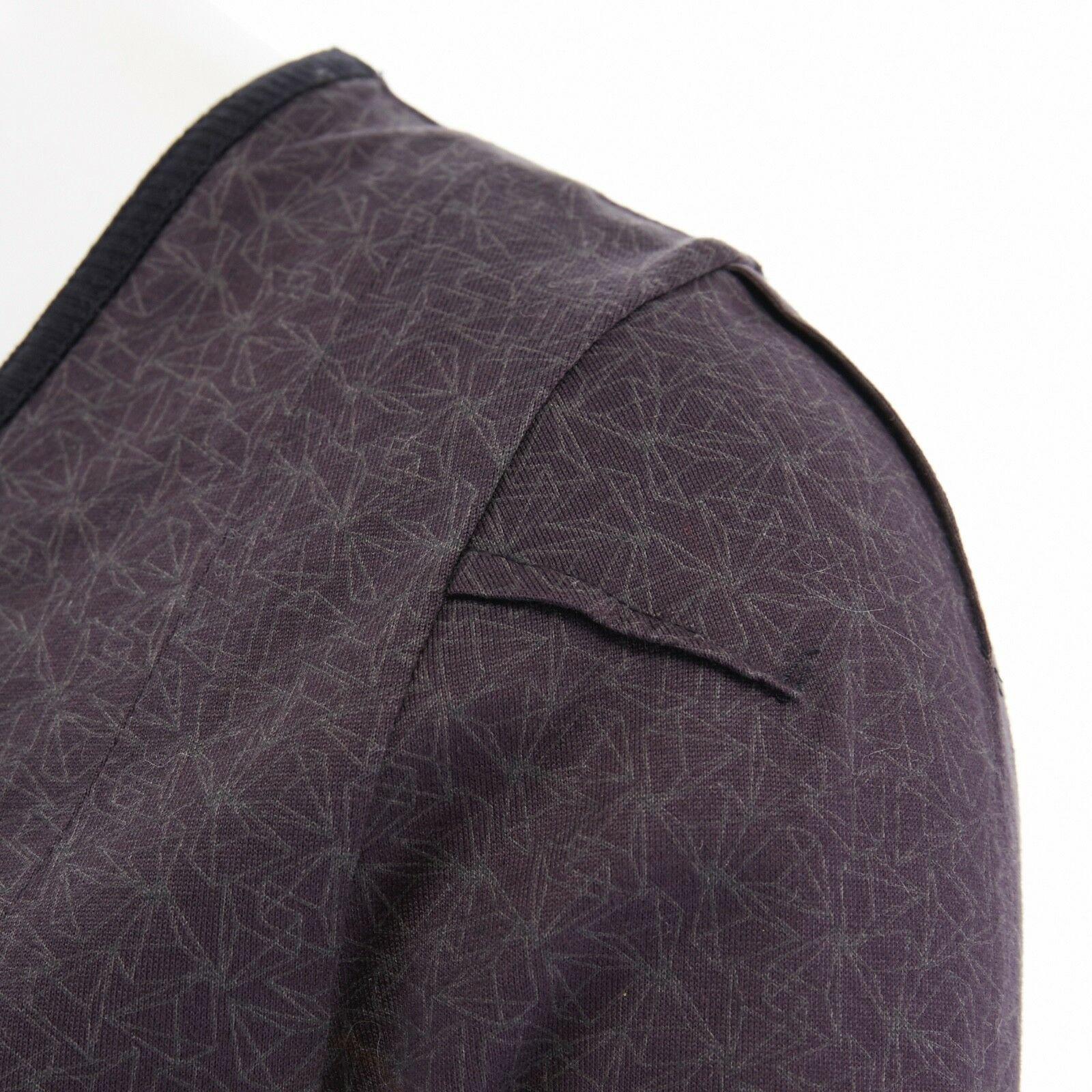 UNDERCOVER 100% cotton grey geometric print scoop beck pleated waist t-shirt JP1 1