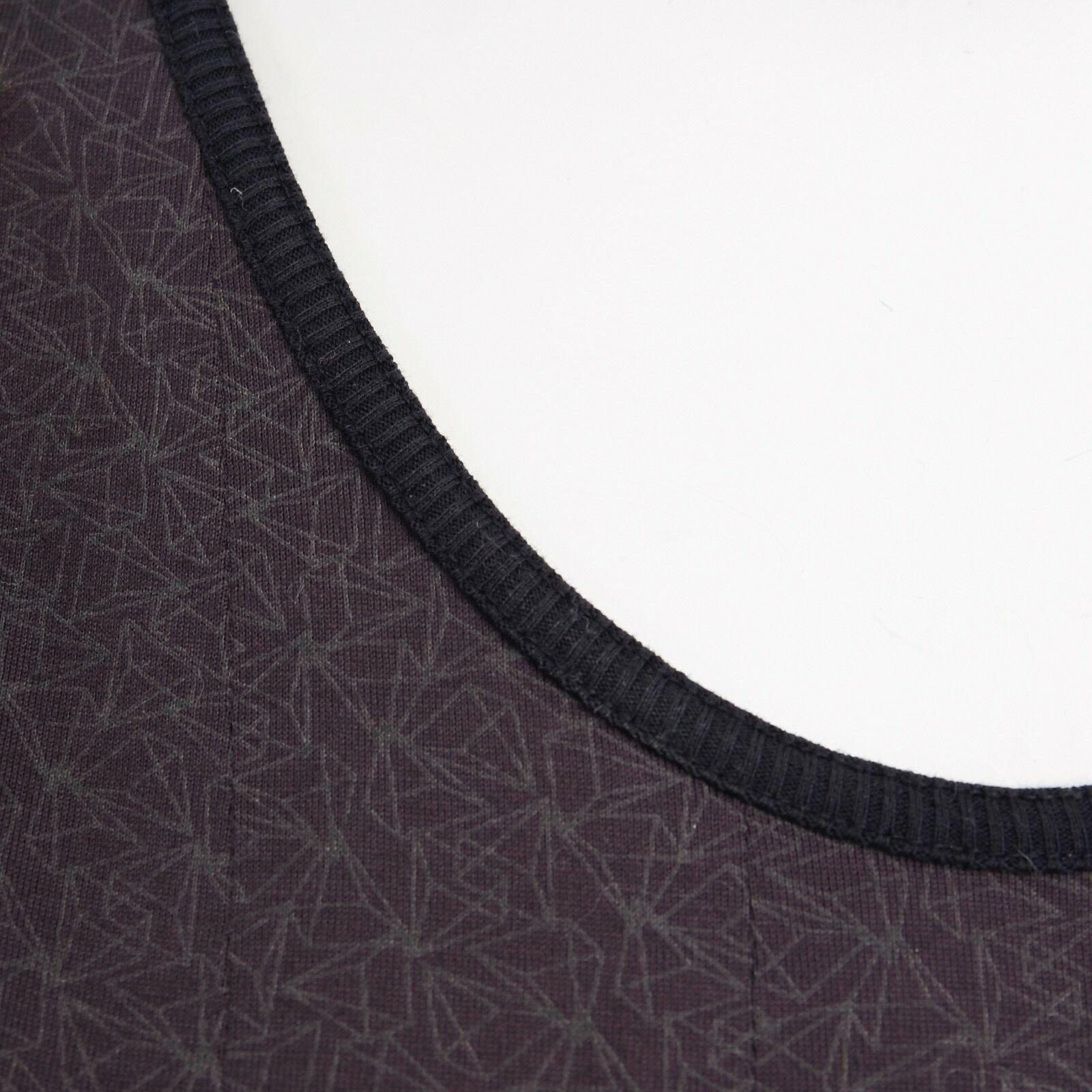 UNDERCOVER 100% cotton grey geometric print scoop beck pleated waist t-shirt JP1 2