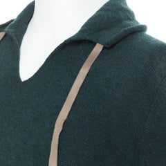 UNDERCOVER jersey con cuello en V y cordón 100% lana verde oscuro S