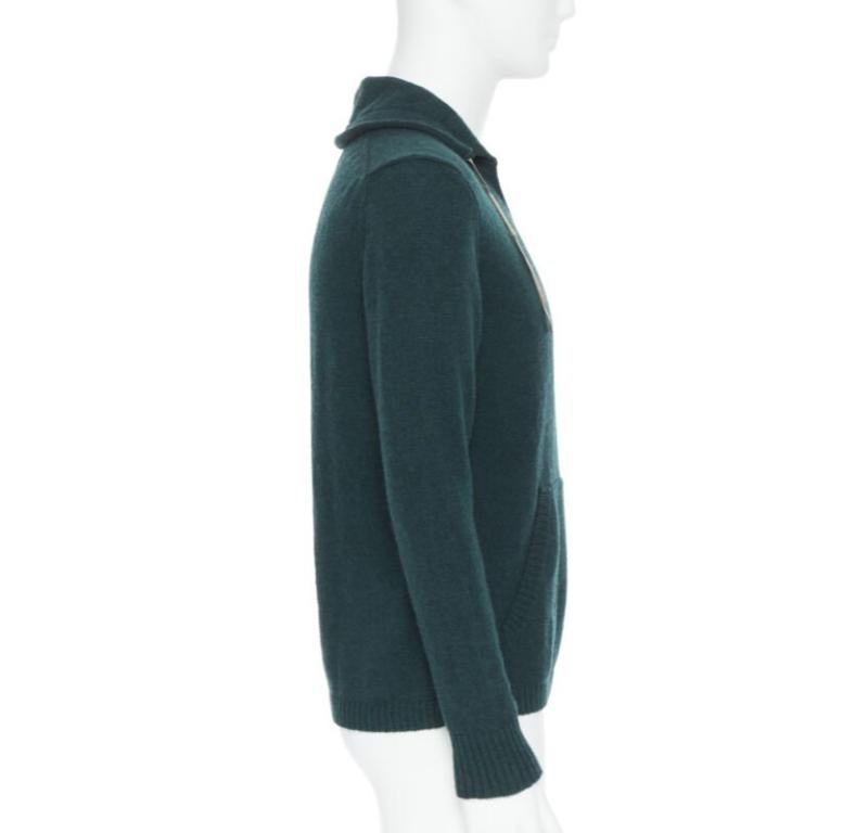 UNDERCOVER 100% laine vert foncé ruban cordon de serrage col en V pull-over S Excellent état - En vente à Hong Kong, NT