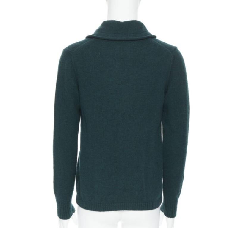 UNDERCOVER 100% laine vert foncé ruban cordon de serrage col en V pull-over S Pour hommes en vente