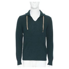UNDERCOVER jersey con cuello en V y cordón 100% lana verde oscuro S