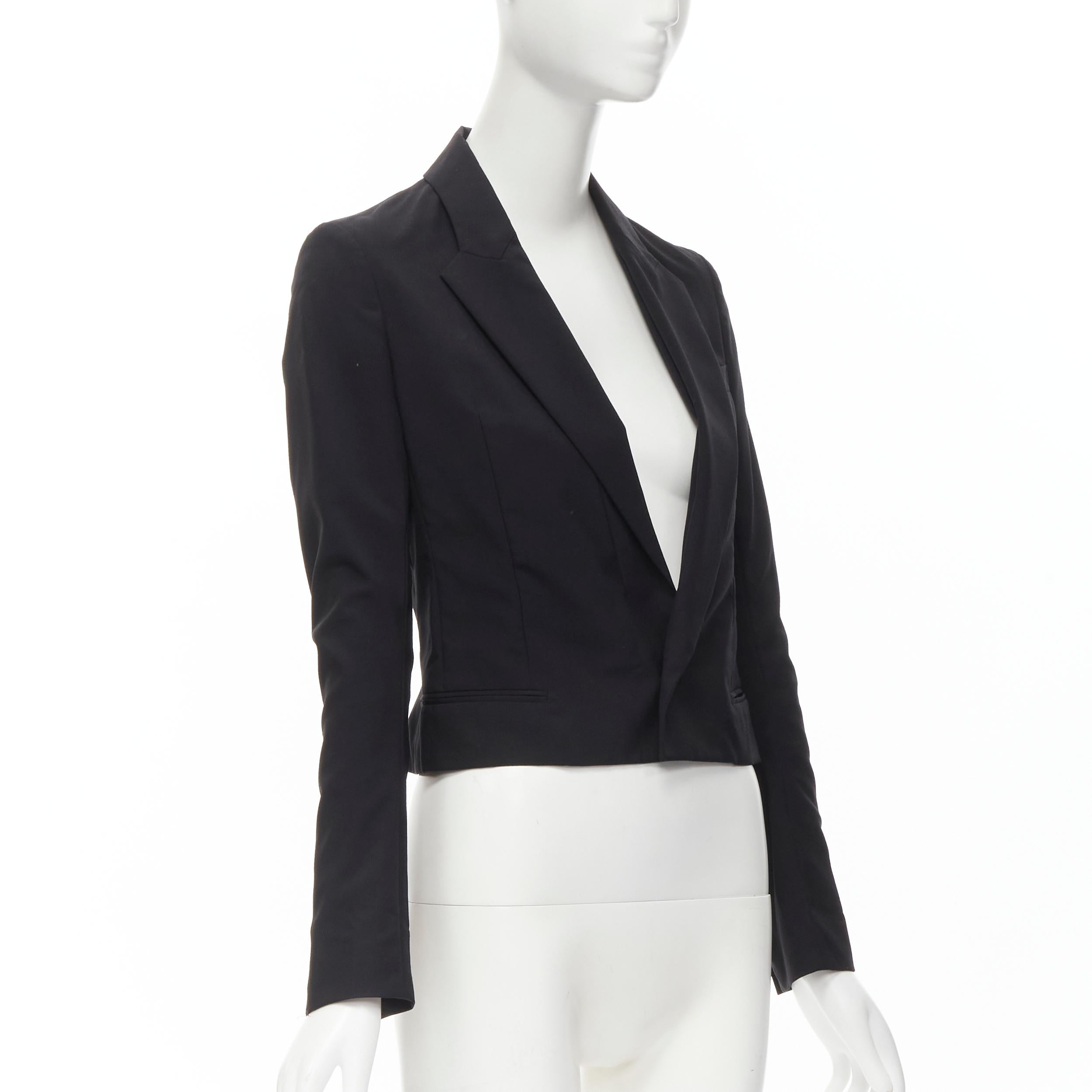Noir Veste blazer courte à col angulaire en laine noire JP1 S UNDERCOVER 2006 en vente