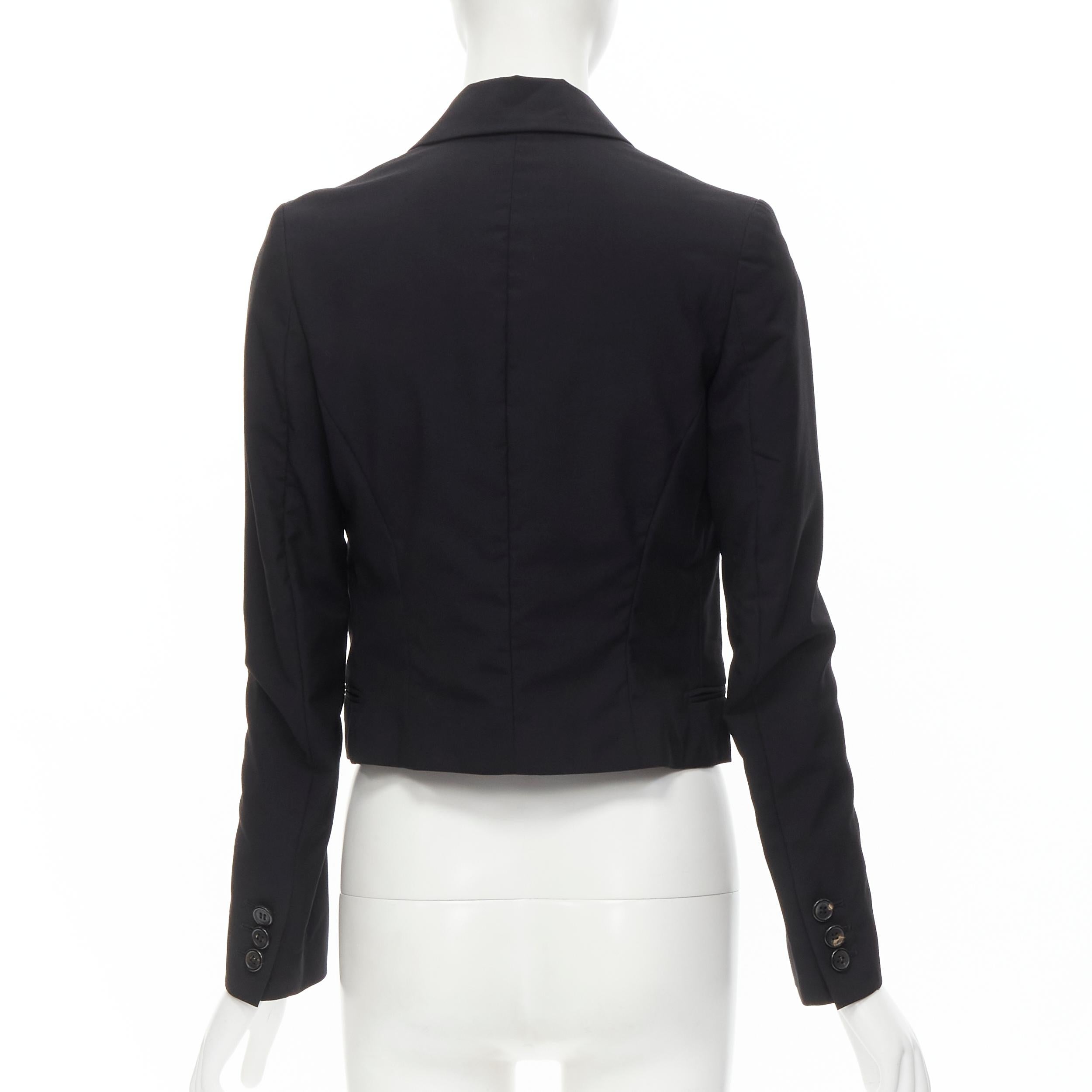 Veste blazer courte à col angulaire en laine noire JP1 S UNDERCOVER 2006 Pour femmes en vente