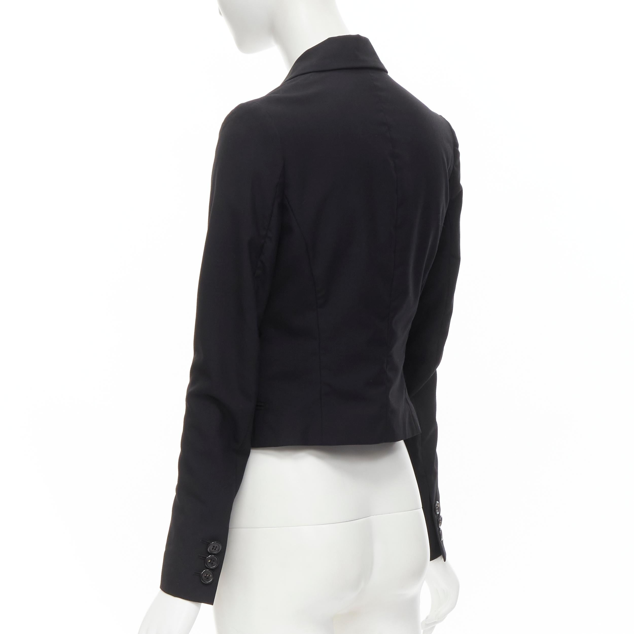 Veste blazer courte à col angulaire en laine noire JP1 S UNDERCOVER 2006 en vente 1