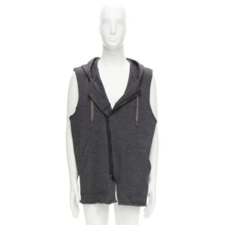 UNDERCOVER 2007 chaleco con capucha y mangas de borde crudo en mezcla de lana y angora JP3 L en venta 5
