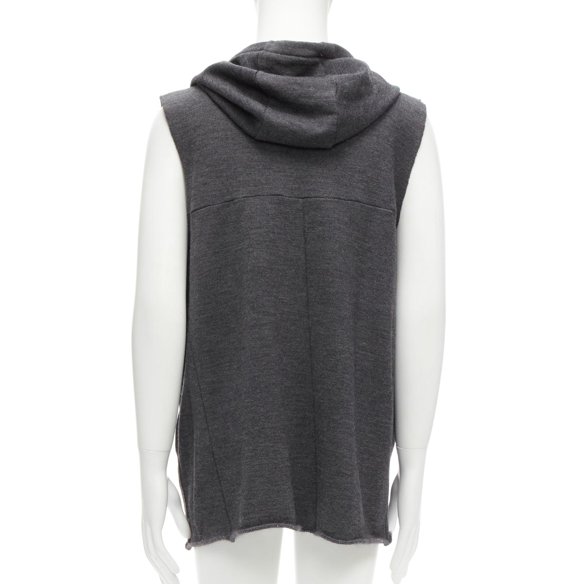 UNDERCOVER 2007 wool angora blend raw edge sleeve hooded vest JP3 L For Sale 1