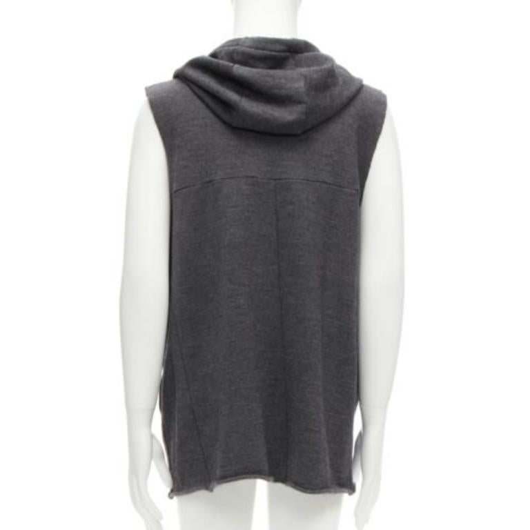 UNDERCOVER 2007 chaleco con capucha y mangas de borde crudo en mezcla de lana y angora JP3 L en venta 1
