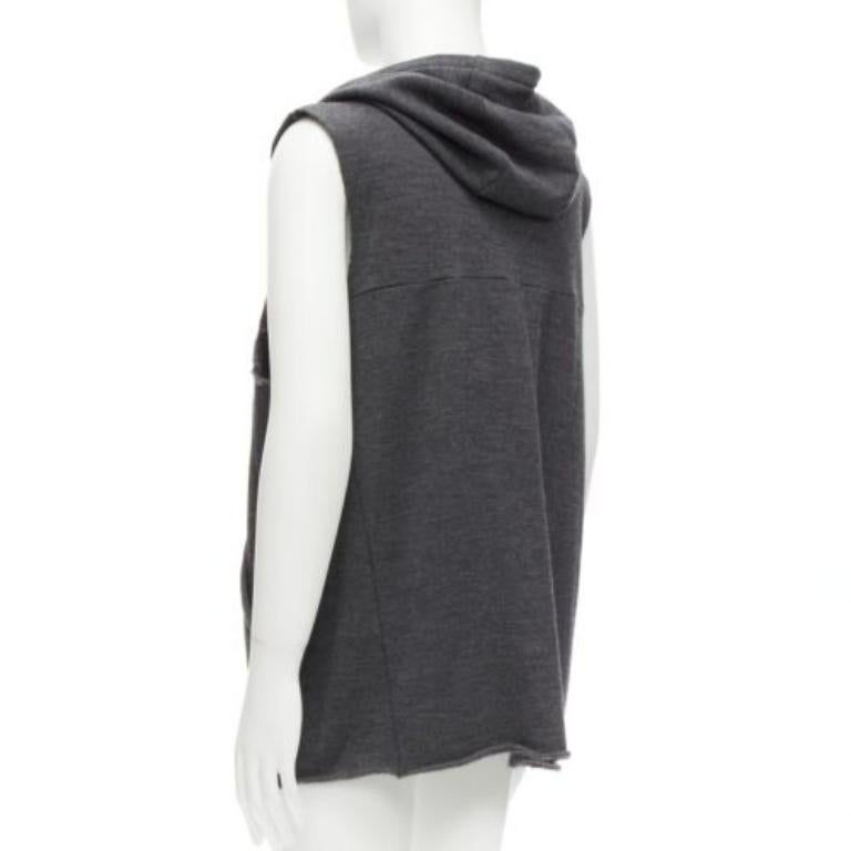 UNDERCOVER 2007 chaleco con capucha y mangas de borde crudo en mezcla de lana y angora JP3 L en venta 2