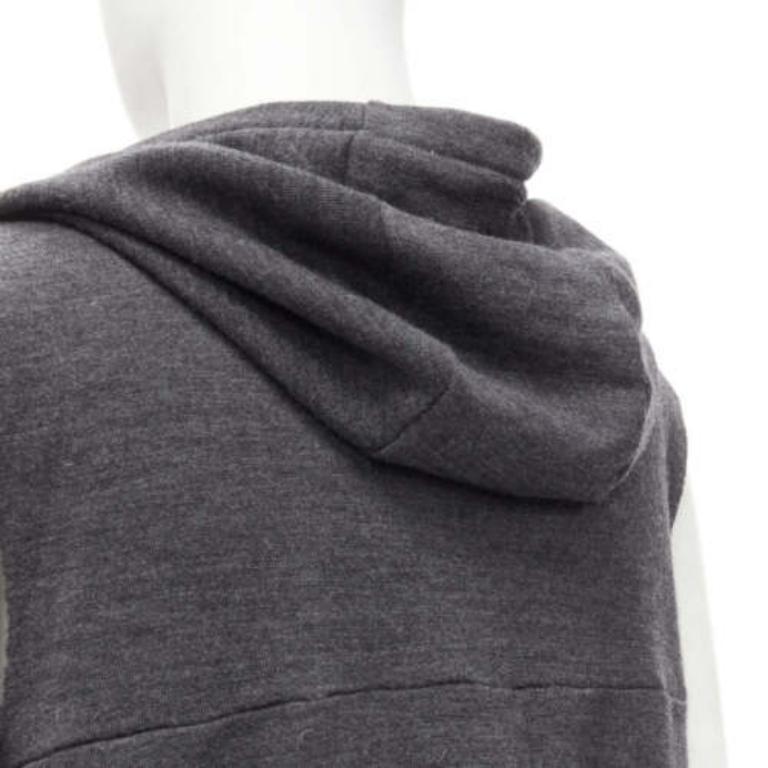 UNDERCOVER 2007 chaleco con capucha y mangas de borde crudo en mezcla de lana y angora JP3 L en venta 3