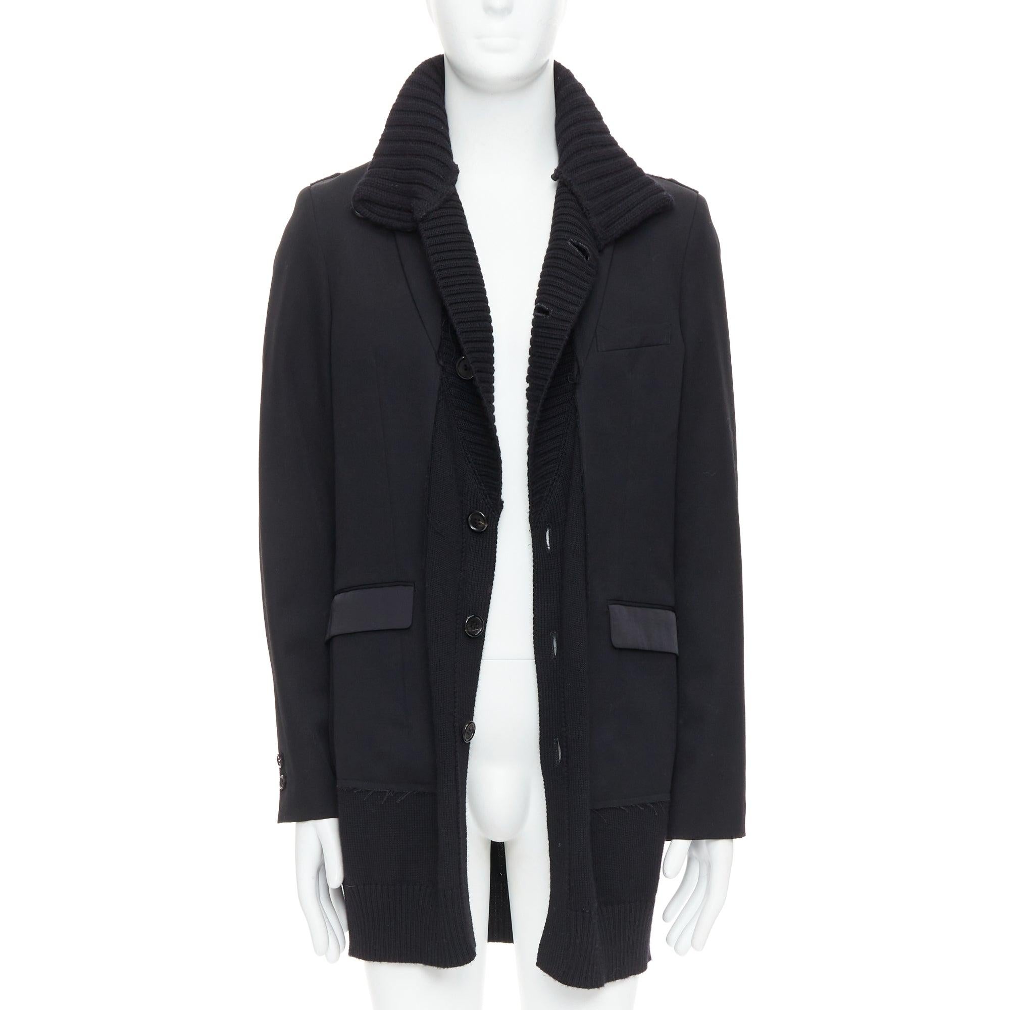 Nero UNDERCOVER 2008 cappotto lungo a strati in lana e alpaca nera JP3 L in vendita