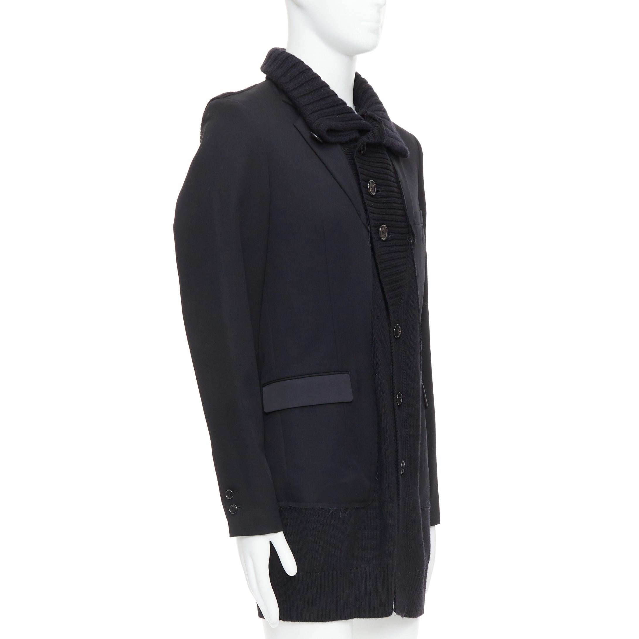 UNDERCOVER 2008 cappotto lungo a strati in lana e alpaca nera JP3 L In condizioni ottime in vendita a Hong Kong, NT