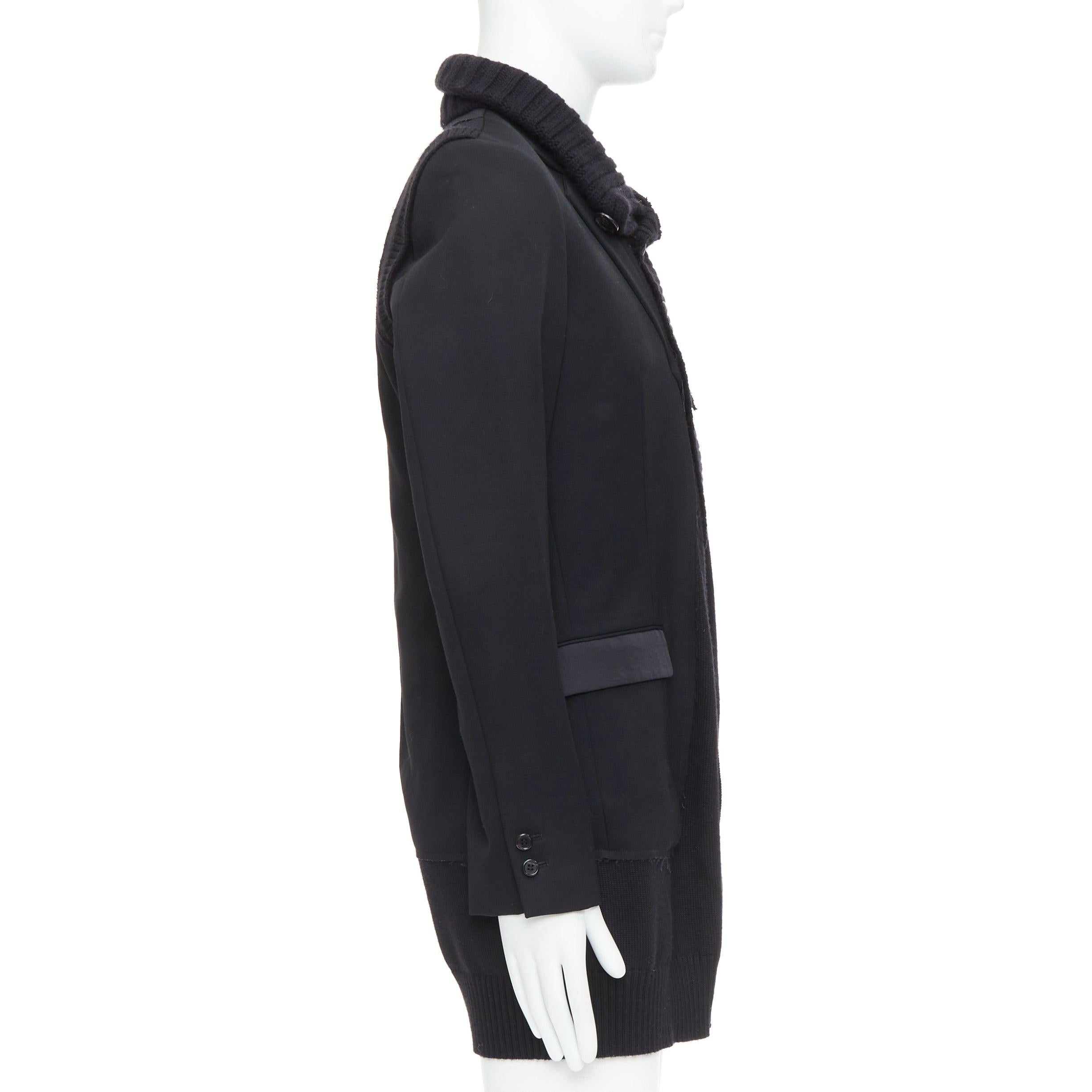 Uomo UNDERCOVER 2008 cappotto lungo a strati in lana e alpaca nera JP3 L in vendita