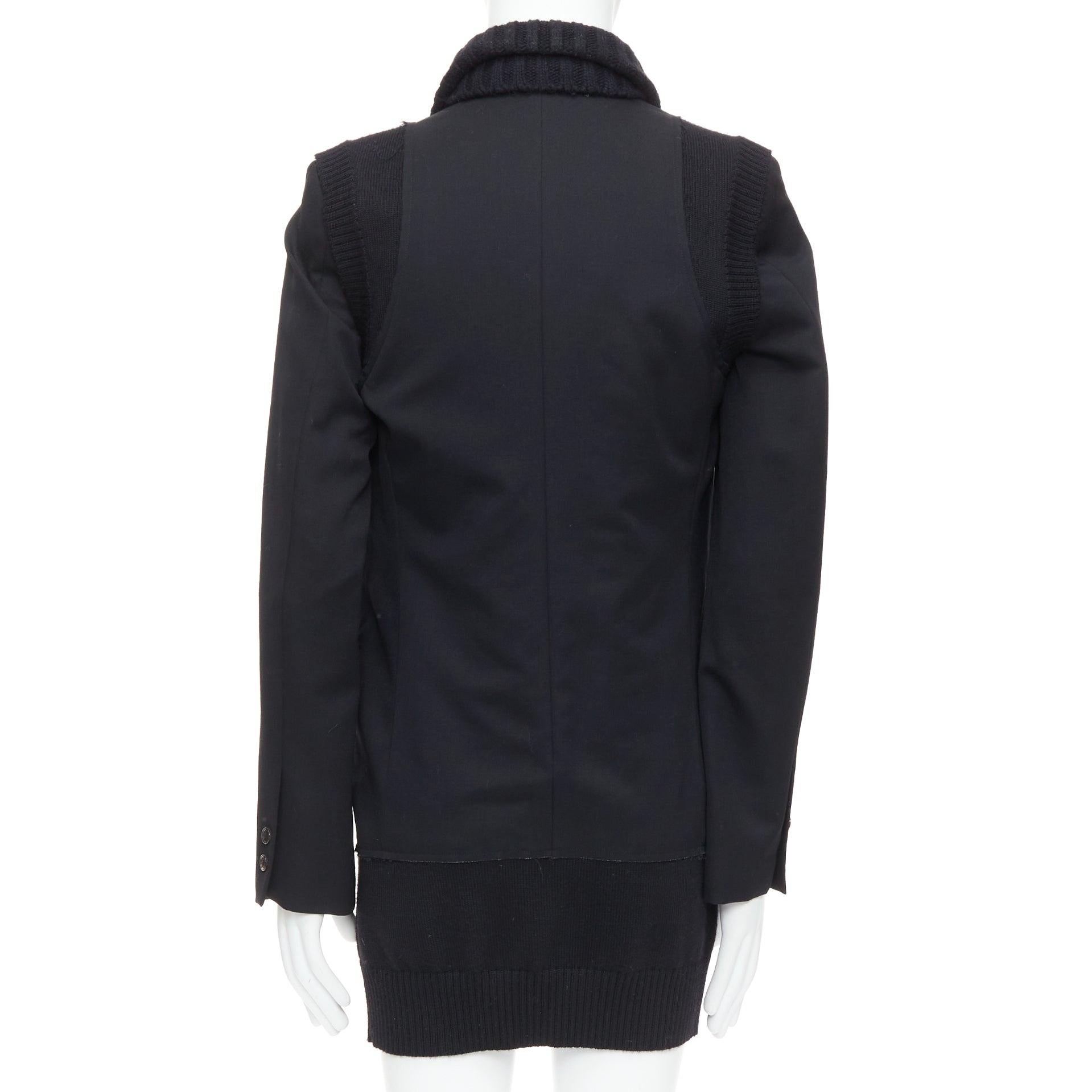 UNDERCOVER 2008 cappotto lungo a strati in lana e alpaca nera JP3 L in vendita 1