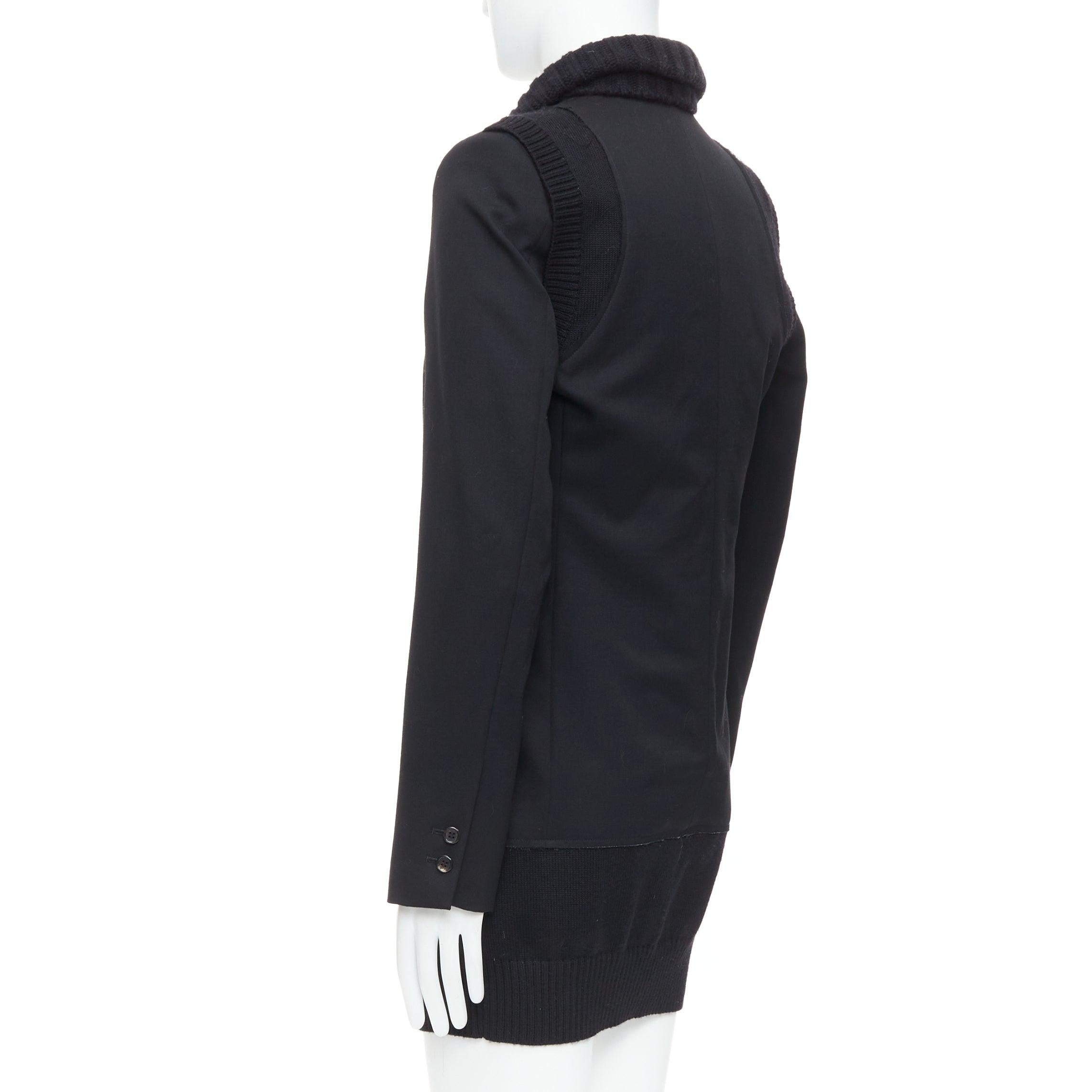 UNDERCOVER 2008 cappotto lungo a strati in lana e alpaca nera JP3 L in vendita 2