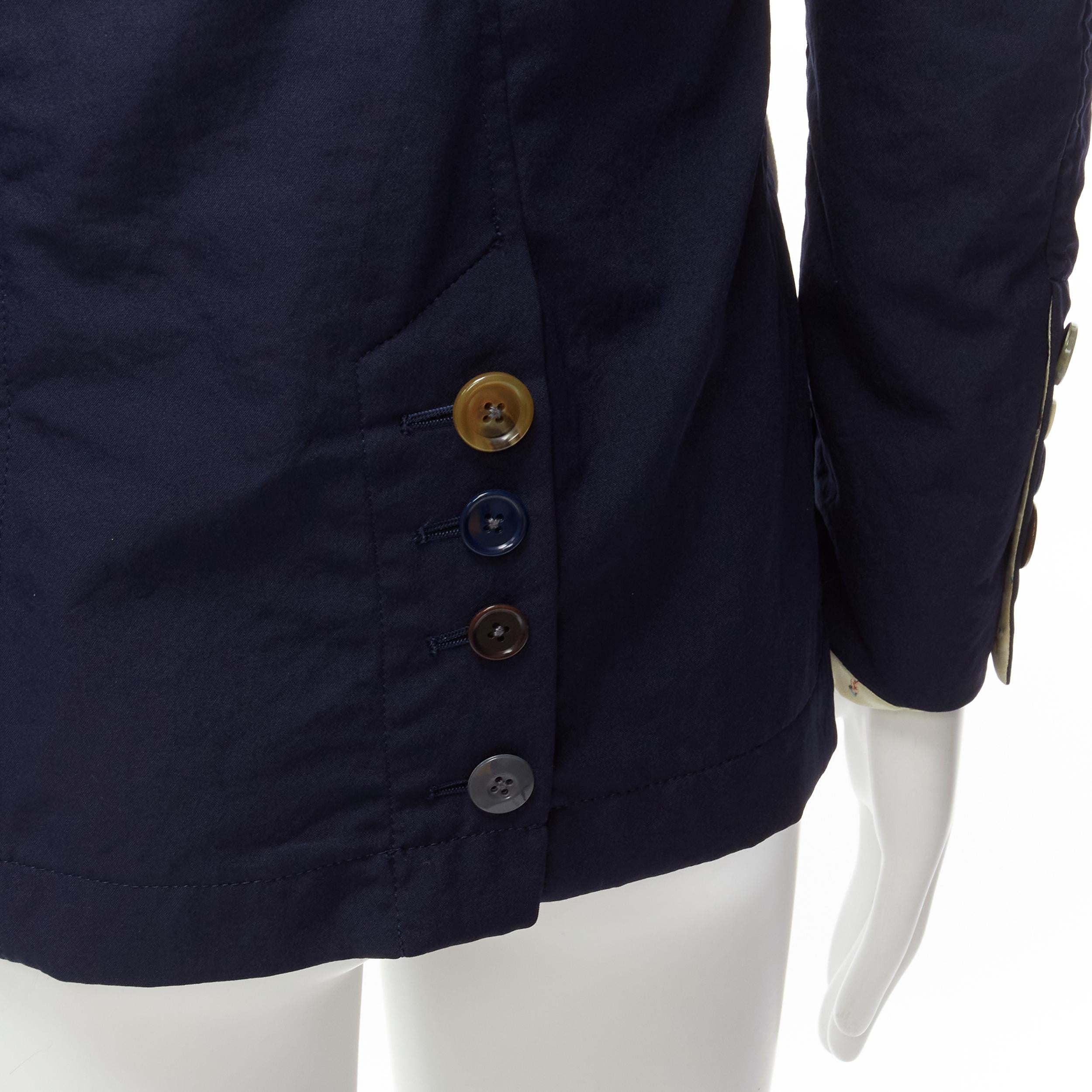 UNDERCOVER - Magnifique blazer en satin bleu marine orné de plusieurs boutons JP2 M, 2014 en vente 5