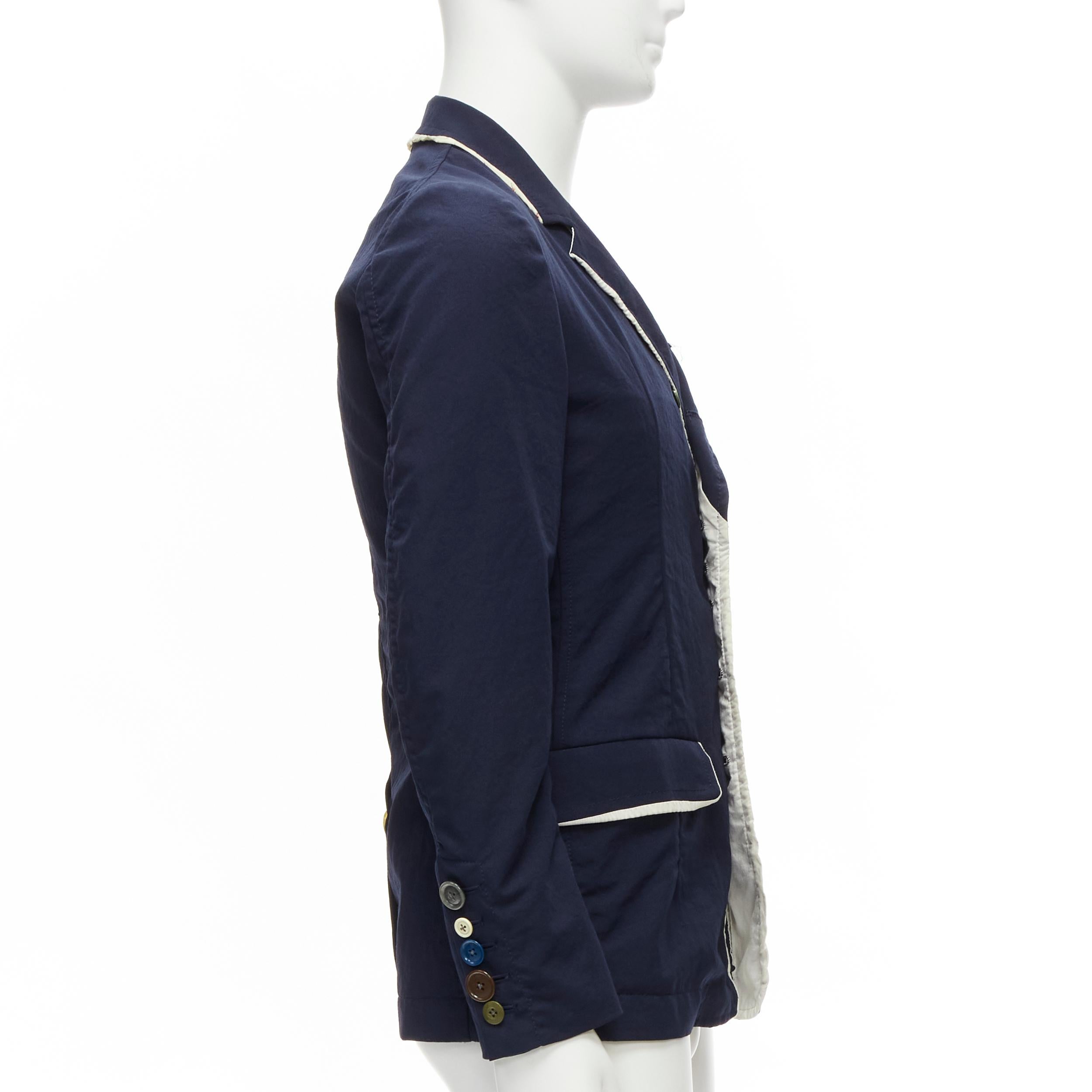 Men's UNDERCOVER 2014 But Beautiful navy satin multi button embellished blazer JP2 M For Sale