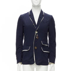 UNDERCOVER 2014 But Beautiful navy satin multi button embellished blazer JP2 M