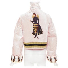UNDERCOVER 2017 pale pink fairy graphic velvet blouson crop jacket JP2 M