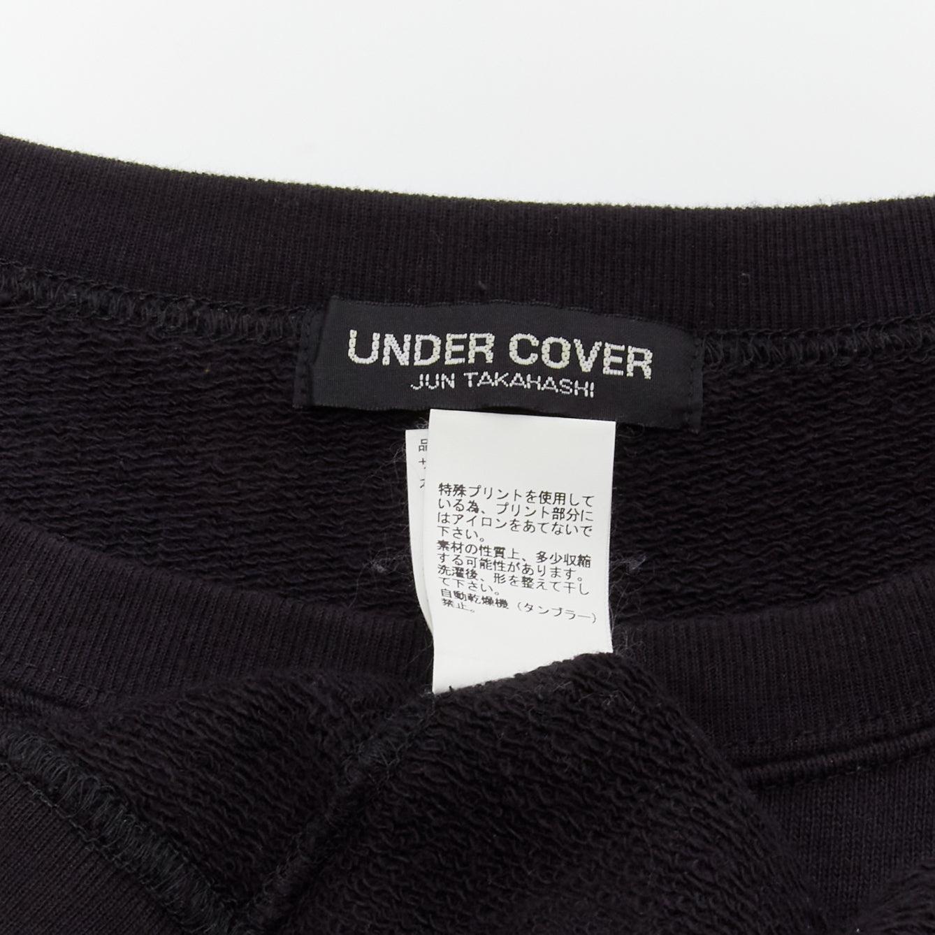 UNDERCOVER 2023 black cotton noise maker graphic crew neck sweatshirt JP3 L For Sale 2