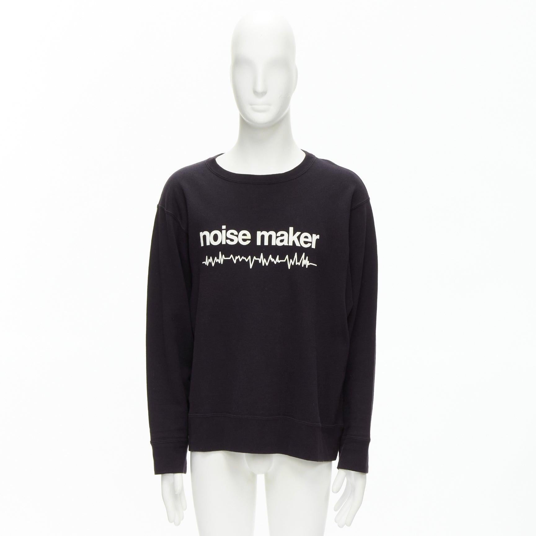 Undercover 2023 noir coton noise maker graphic crew neck sweatshirt JP3 L en vente 3