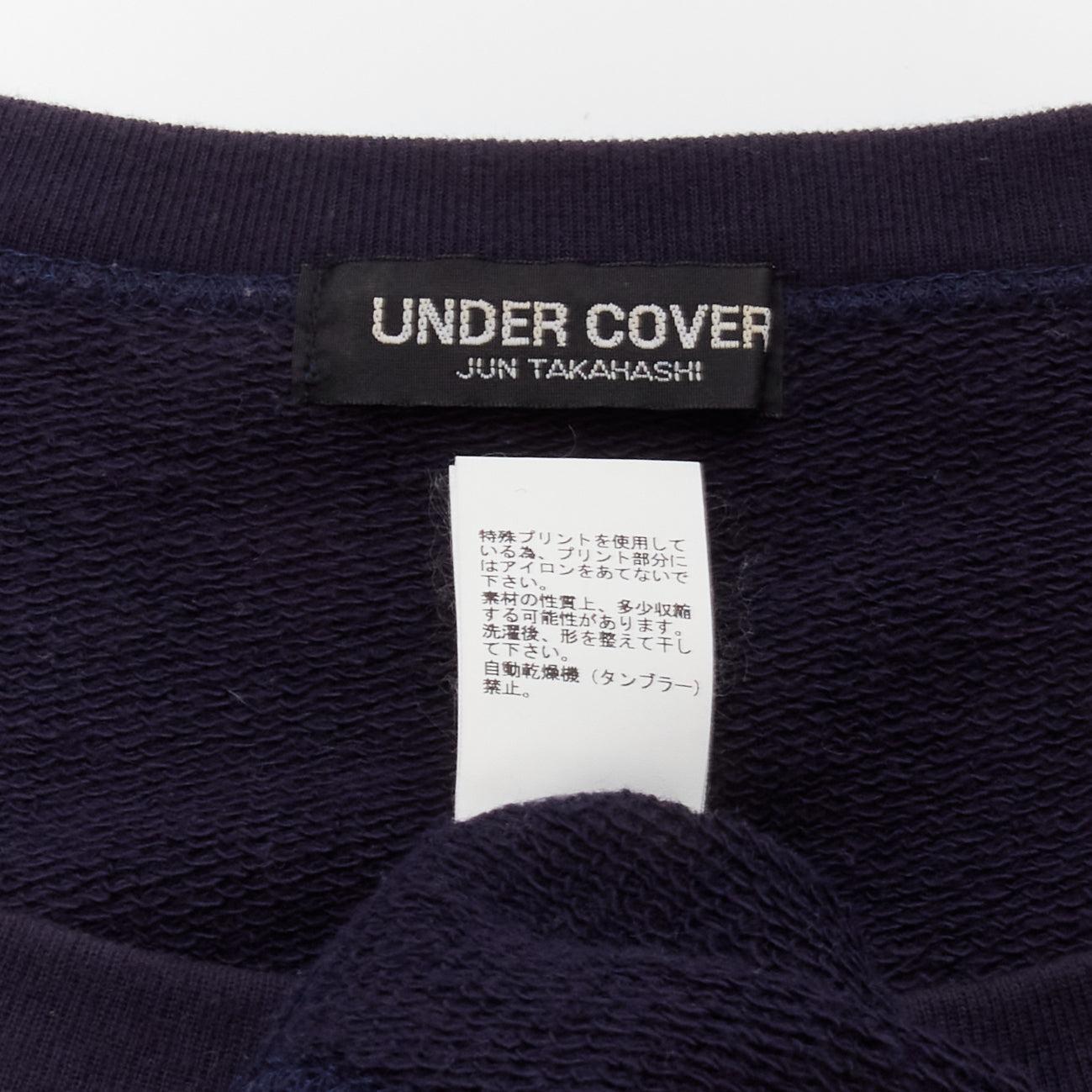 UNDERCOVER 2023 mad burger with without print navy cotton sweater JP3 L For Sale 3
