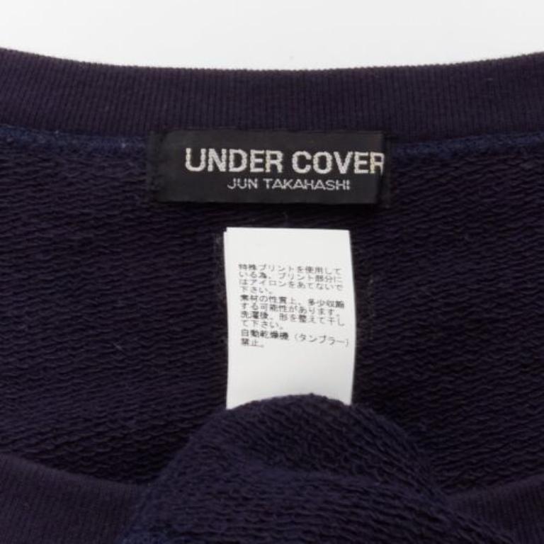 UNDERCOVER 2023 mad Burger avec sans imprimé en coton bleu marine JP3 L en vente 3