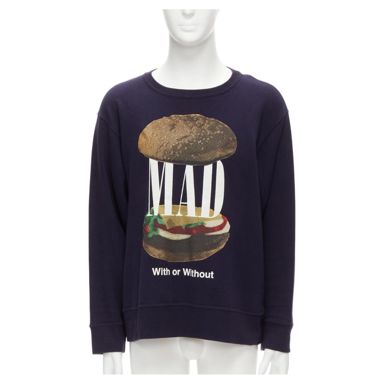 Pre-owned Undercover 2023 Mad Burger With Without Print Navy Cotton Sweater Jp3 L In Blue