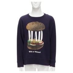 UNDERCOVER 2023 Mad burger mit ohne Druck marineblauer Baumwollpullover JP3 L