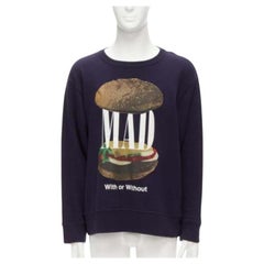 UNDERCOVER 2023 Mad burger mit ohne Druck marineblauer Baumwollpullover JP3 L