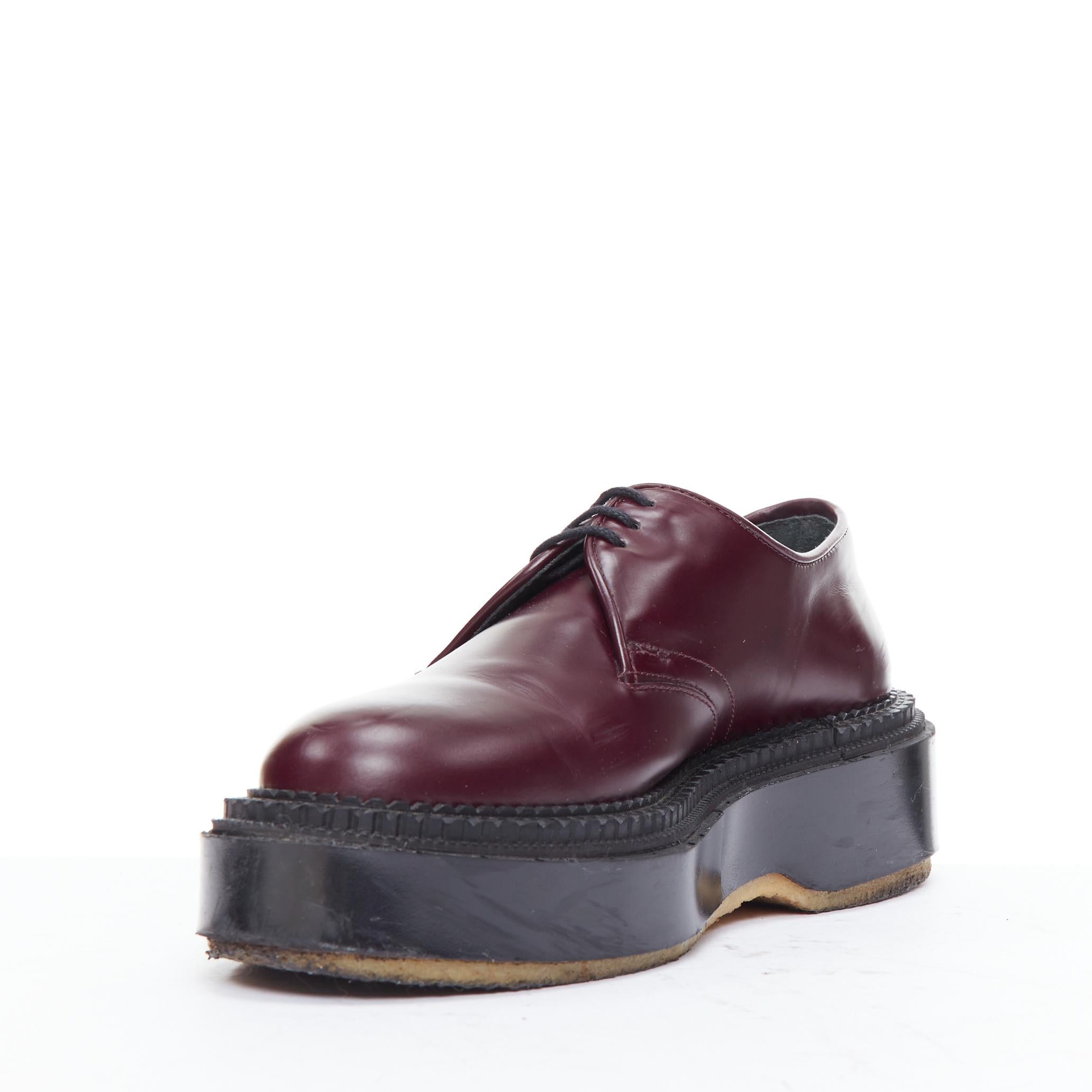 UNDERCOVER ADIEU 2018 Derby burgundy chunky platform creepers EU38 In Fair Condition For Sale In Hong Kong, NT