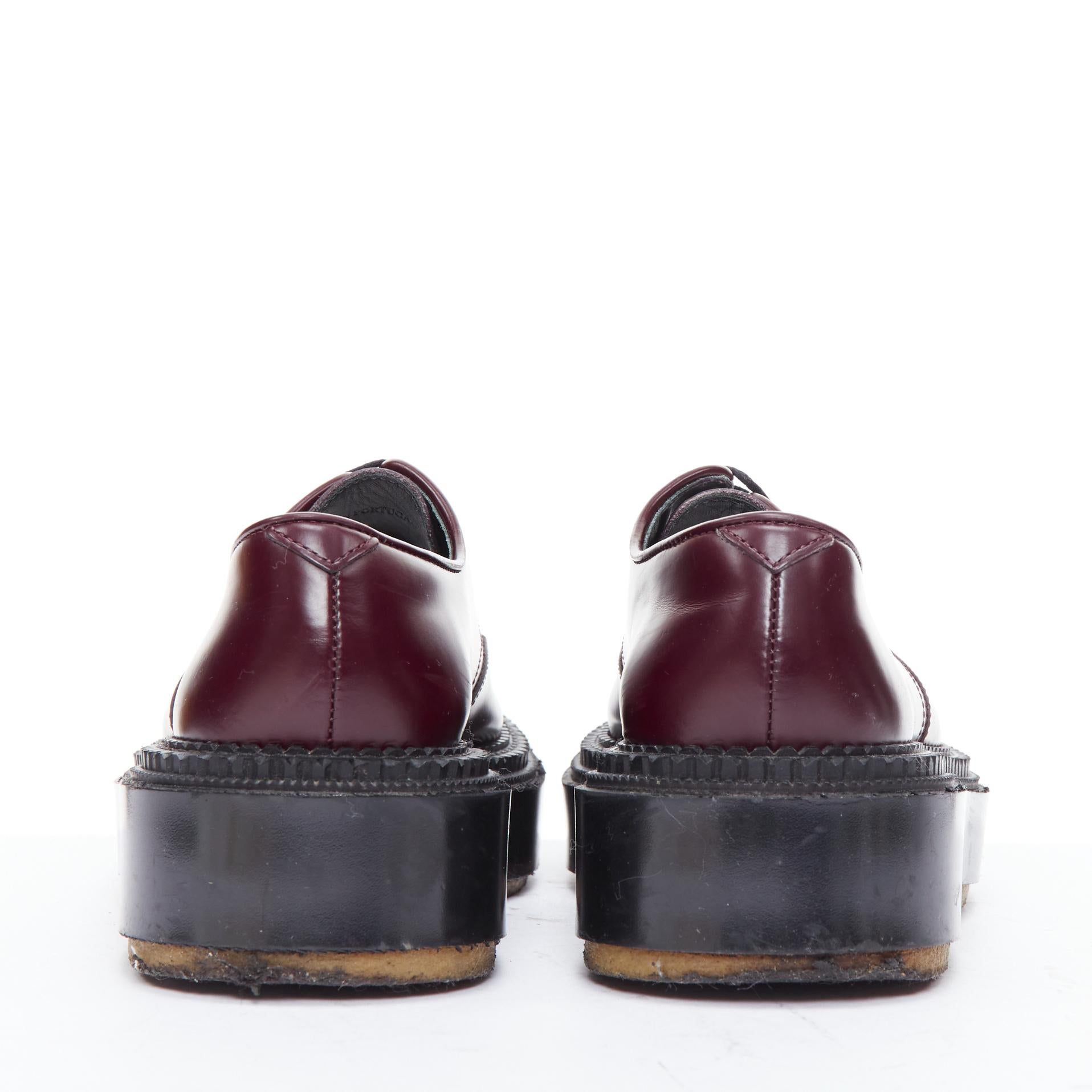 Women's UNDERCOVER ADIEU 2018 Derby burgundy chunky platform creepers EU38 For Sale