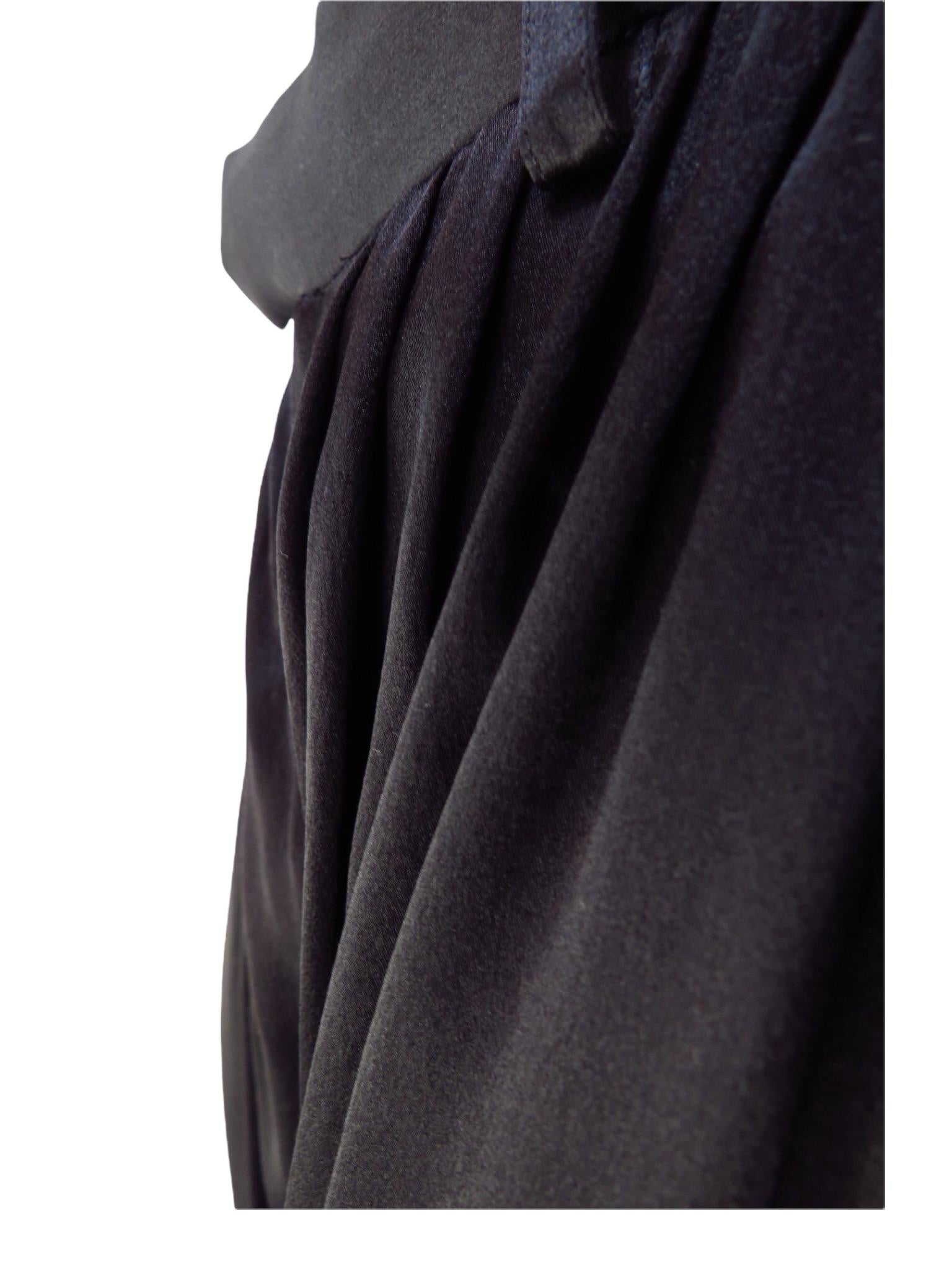 Women's Undercover Black Pleated Silk Harem Pants For Sale