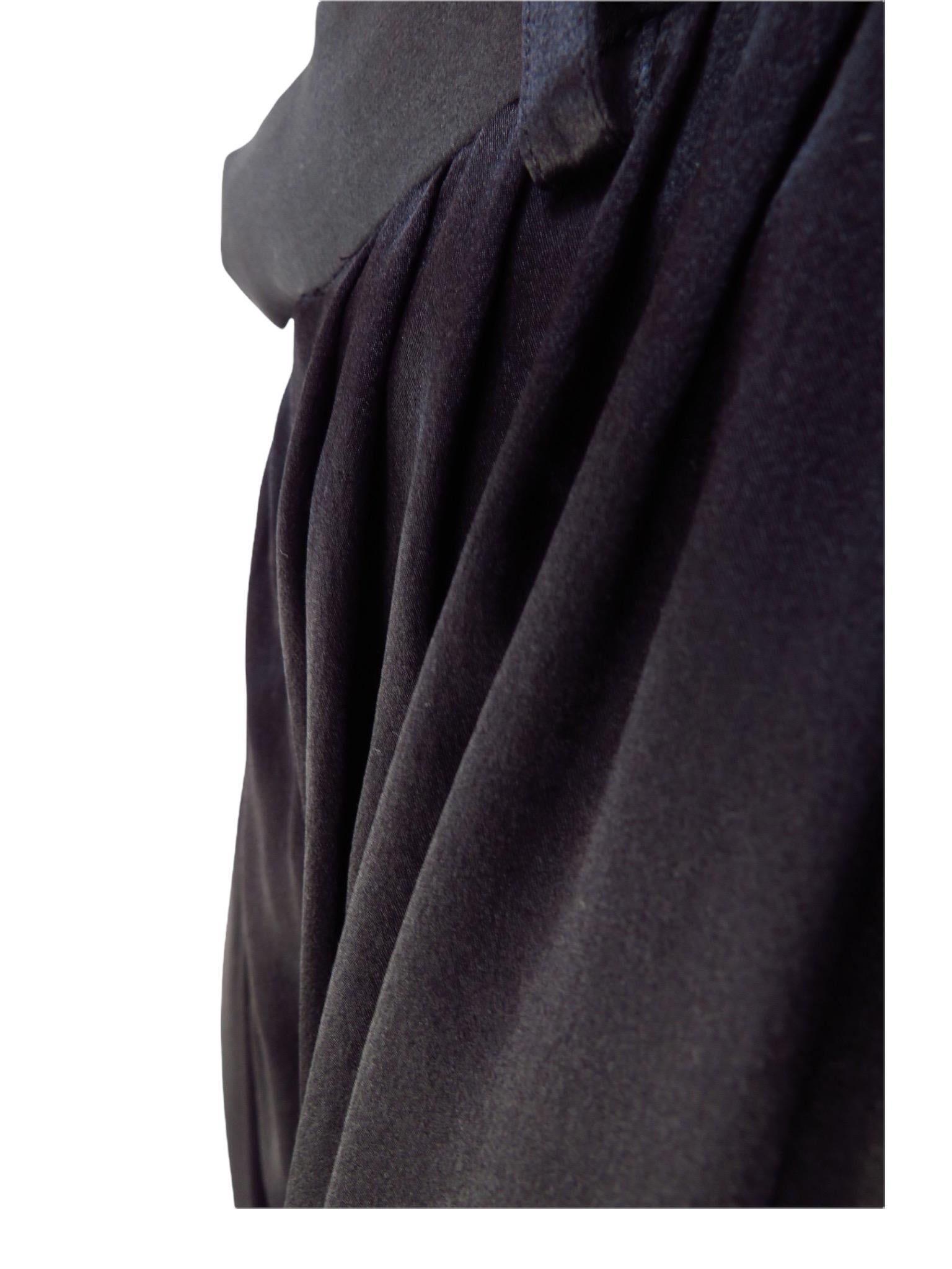 Women's Undercover Black Pleated Silk Harem Pants