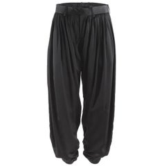 Undercover Black Pleated Silk Harem Pants