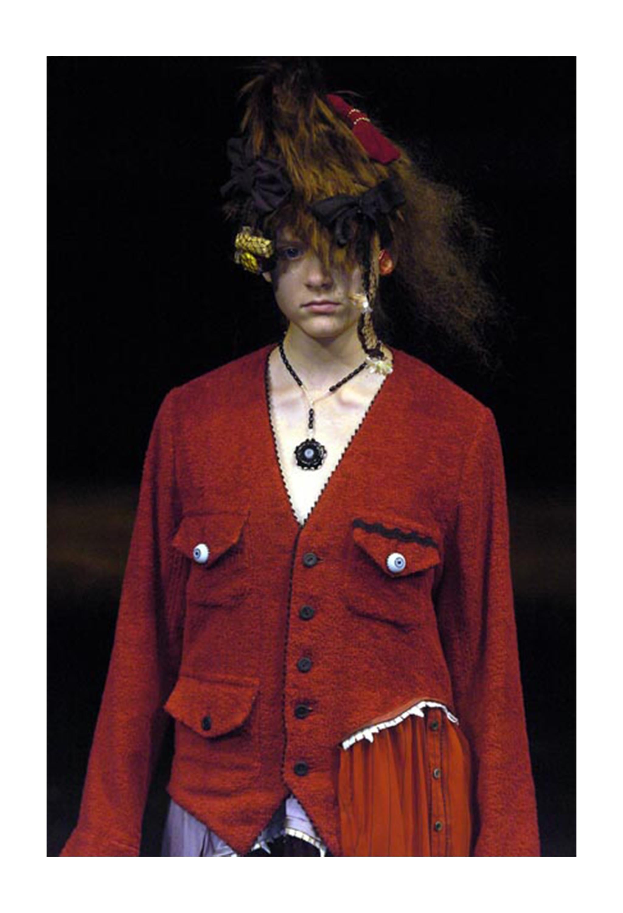 Donna Giacca Undercover in spugna nera con bottoni a forma di occhio 2005 in vendita