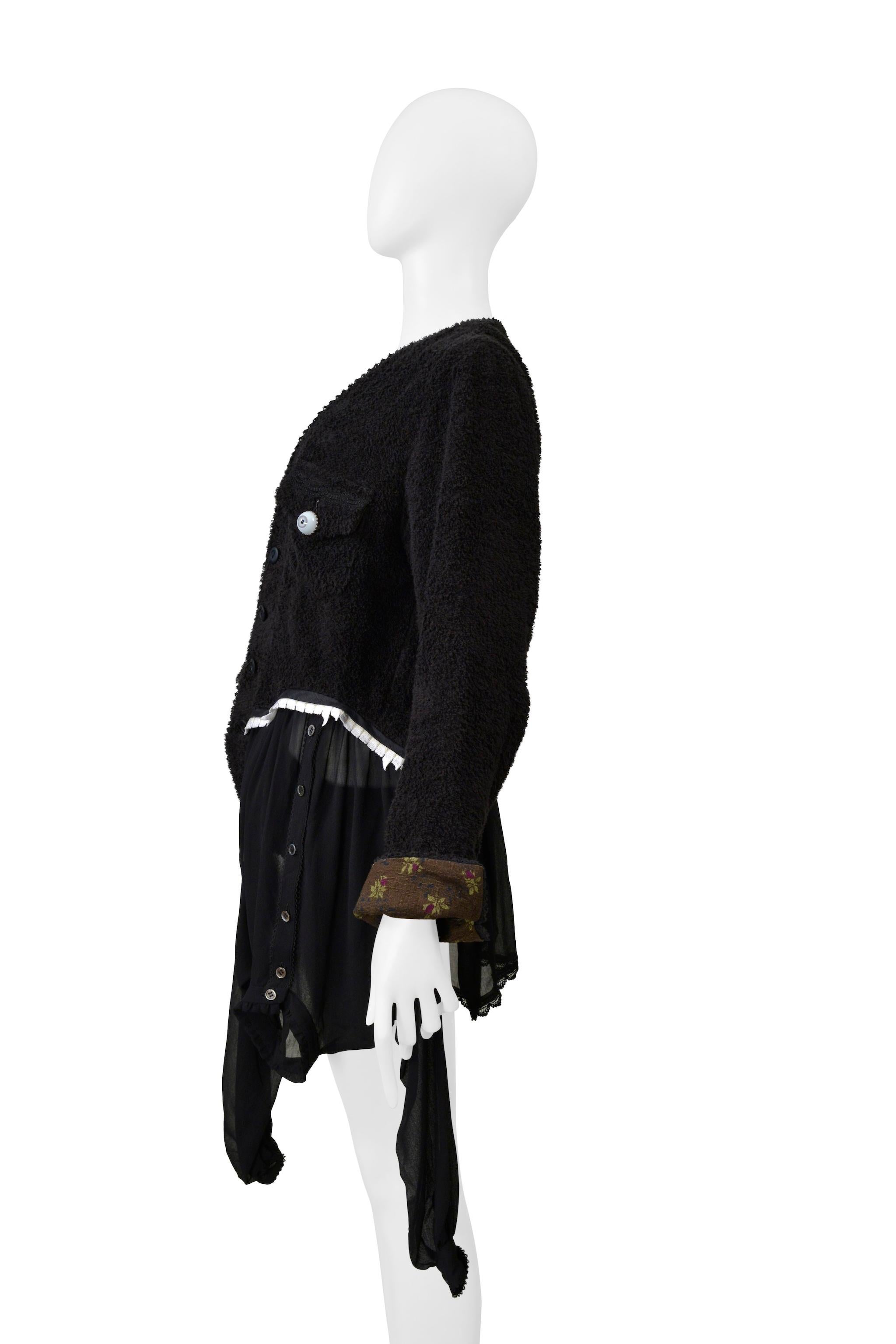 Giacca Undercover in spugna nera con bottoni a forma di occhio 2005 in vendita 3