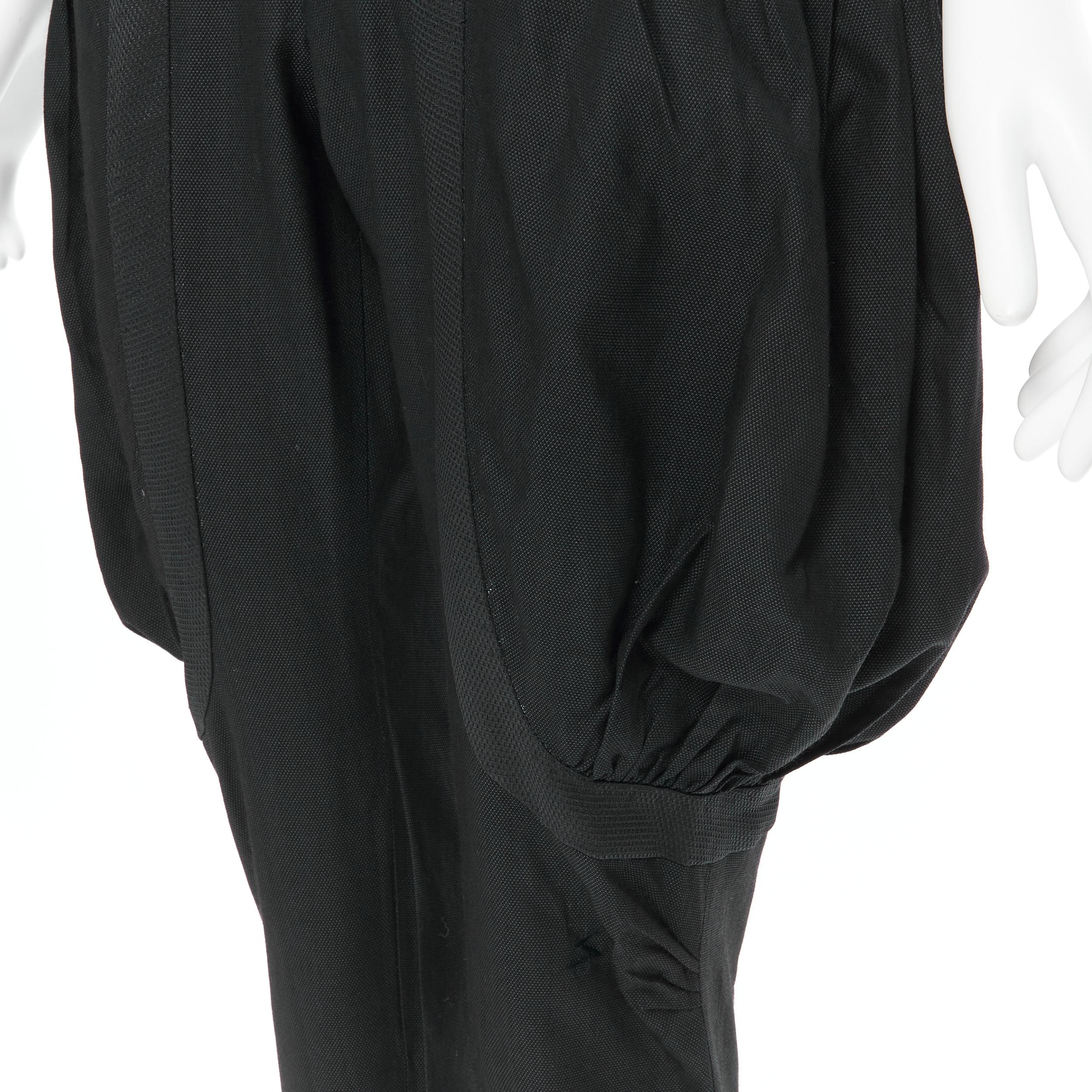 UNDERCOVER black wool silk pleated exaggerated pockets jodphur riding pants M In Excellent Condition In Hong Kong, NT