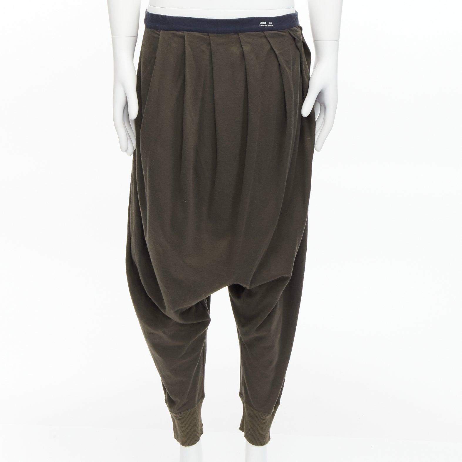 Gris Pantalon de jogging avec bretelles en cuir de coton marron anthracite UNDERCOVER en vente