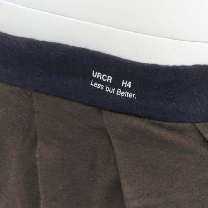 UNDERCOVER charcoal brown cotton leather suspenders drop crotch pants JP1 S For Sale 3