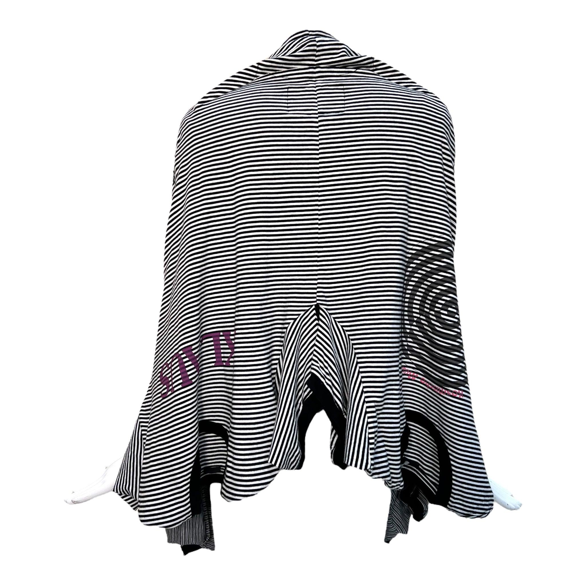 Women's Undercover Co. Spring Runway Deconstructed Striped Black Tee Shirt, 2006 For Sale