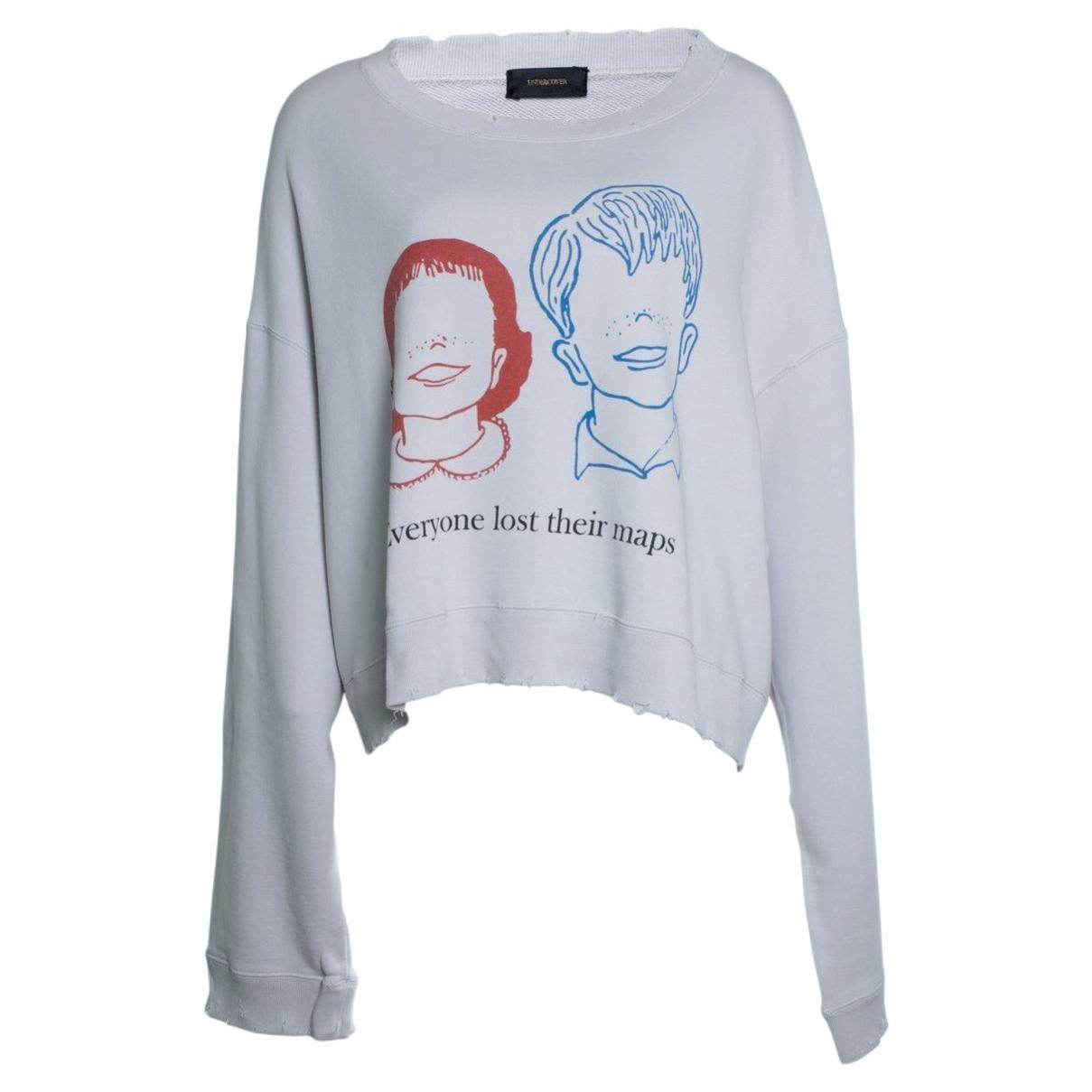 Undercover, cropped sweater with print