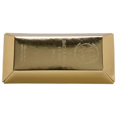 Undercover Gold Leather Gold Bar Clutch