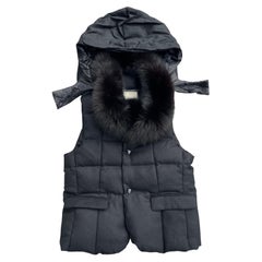 Undercover Goose Down Shearling Vest w/ Hood